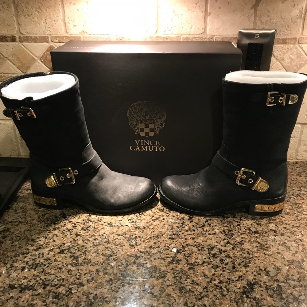 Vince Camuto nubuck suede biker boots